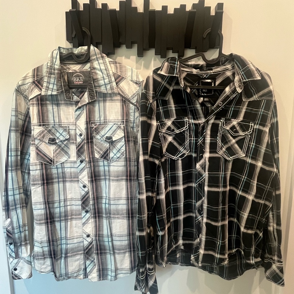 Mens BKE The Buckle Snap Button Ups - Medium